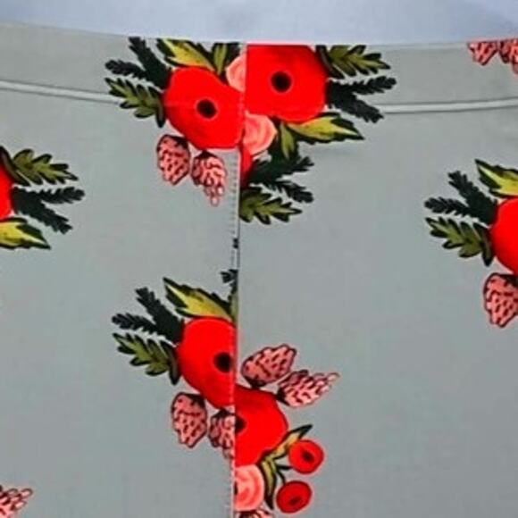 Swimsuit High Waisted Bikini Bottom in Grey with Rose Print Size XS - Picture 6 of 8